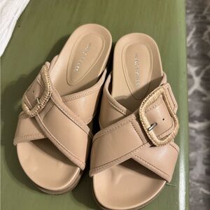 Women's Tan Slide Sandals Marc Fischer